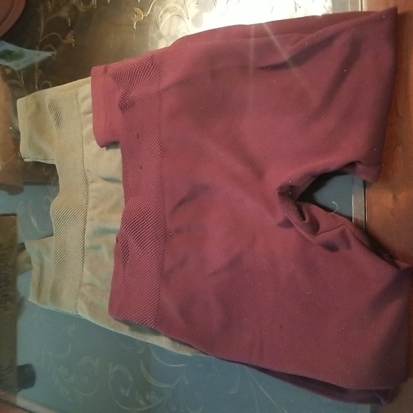 unknown Pants - Set of 2 Maternity Leggings 14" across 33 1/2" long. Burgunday and Olive…